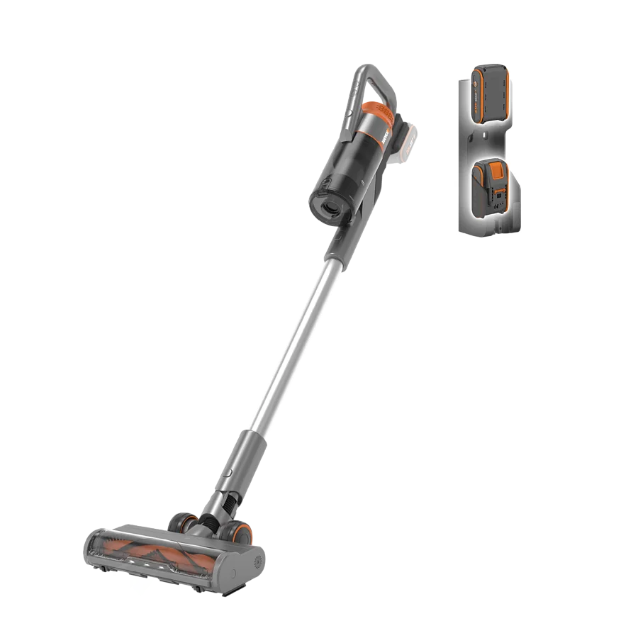 20V Cordless Stick Vacuum Cleaner with 2 Batteries and Wall Mount Charging Station Worx